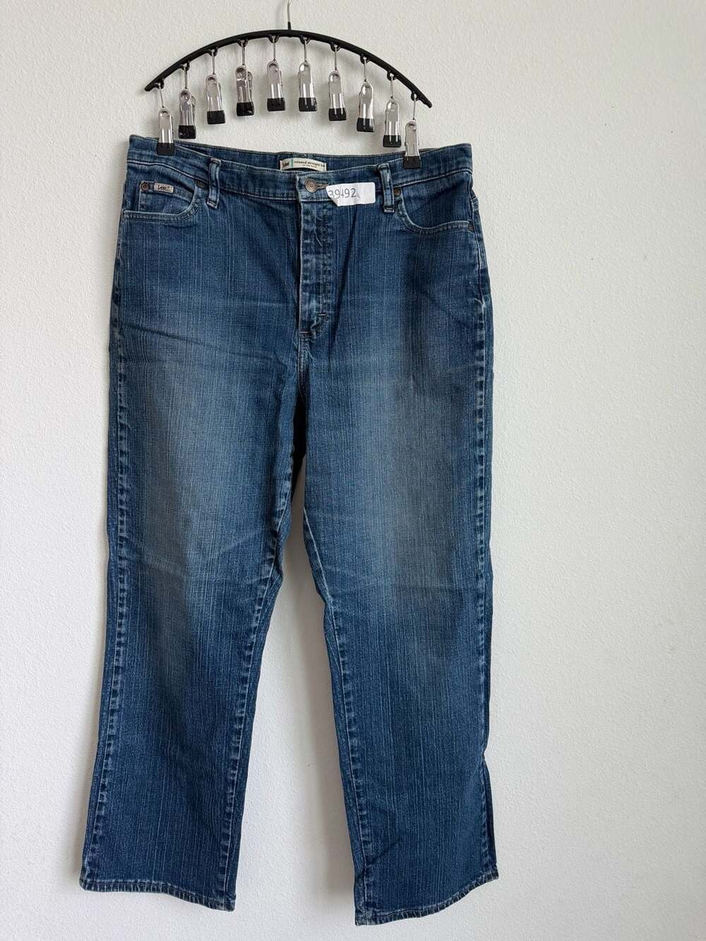 Lee Relaxed Straight Leg At The Waist Blue Denim Jeans Size 39x92